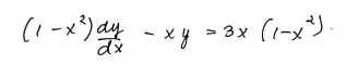 (1-x^2) dy/dx -xy=3x(1-x^2)