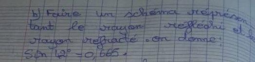 bFaie ua Schein oeepeen 
tant le oreyon segleohl et? 
oayct prefuacte. on domne!
Sin 42°=0,665.