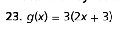 g(x)=3(2x+3)