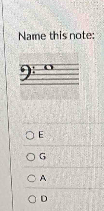 Name this note:
I
9
E
G
A
D