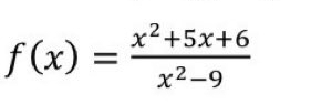 f(x)= (x^2+5x+6)/x^2-9 