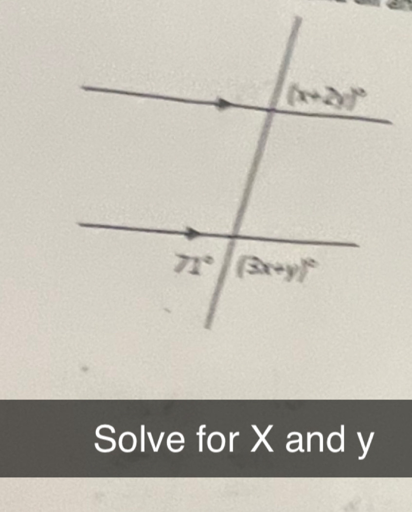 Solve for X and y