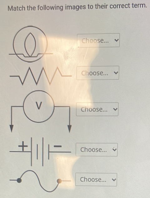 Solved: Match the following images to their correct term. Choose ...