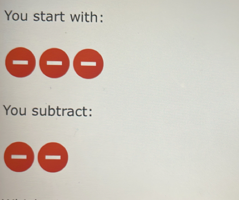 You start with: 
You subtract: