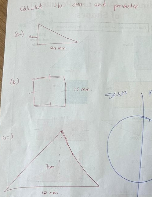 Cakulate the area and perimeter 
(a) 
(b) 
san Y