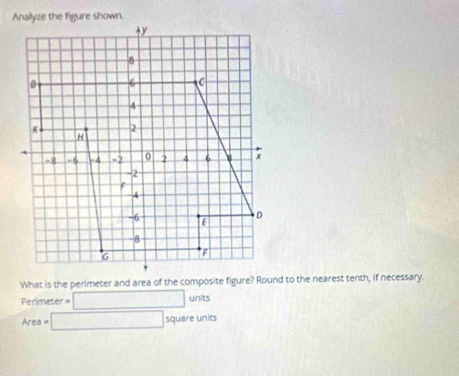 Perimeter =□ units
Area=□ squareunit