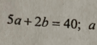 5a+2b=40; a