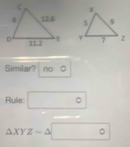 Similar? no
Rule: □°
△ XYZsim △ □