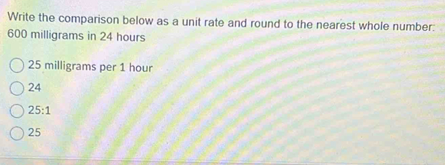 Solved: Write the comparison below as a unit rate and round to the ...