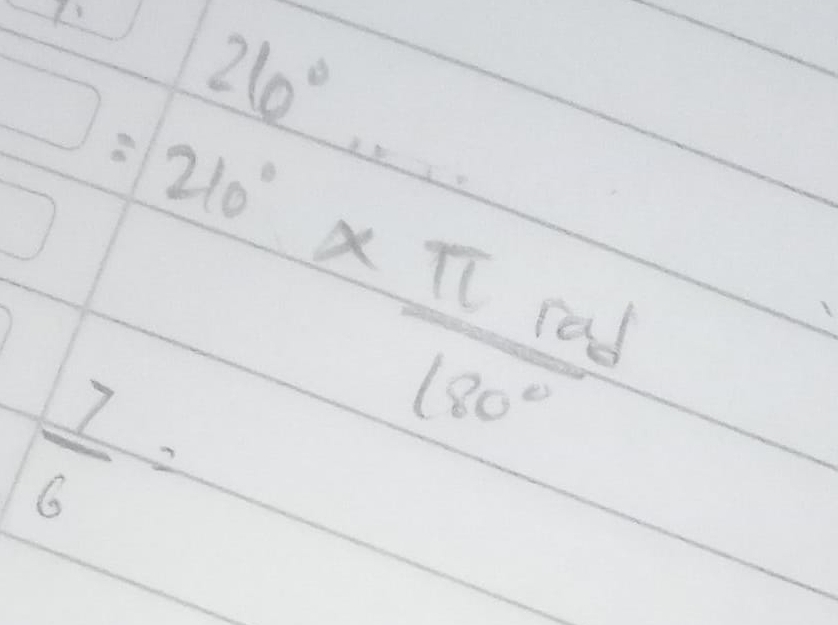 C
210°·s
□ =210°*  π rad/180° 
 7/6 =