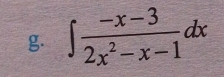 ∈t  (-x-3)/2x^2-x-1 dx