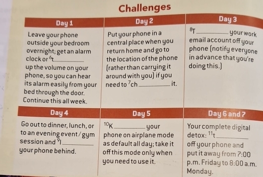 Challenges
k
e
.
Monday.