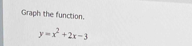 Graph the function.
y=x^2+2x-3