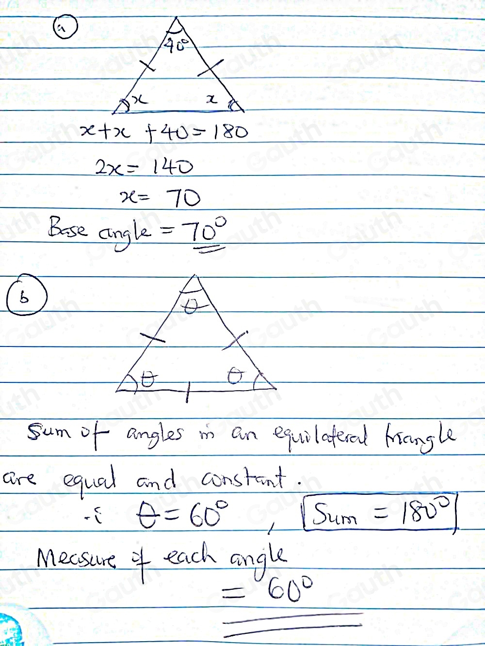 Solved: Geometry An isosceles triangle is a triangle in which two sides ...