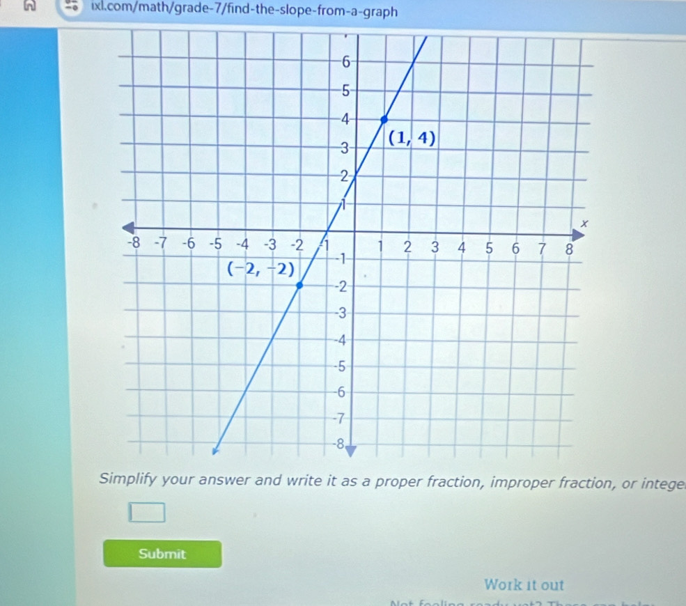 rite it as a proper fraction, improper fraction, or intege
Submit
Work it out