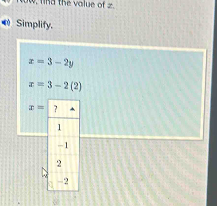 Now, find the value of :.
Simplify.