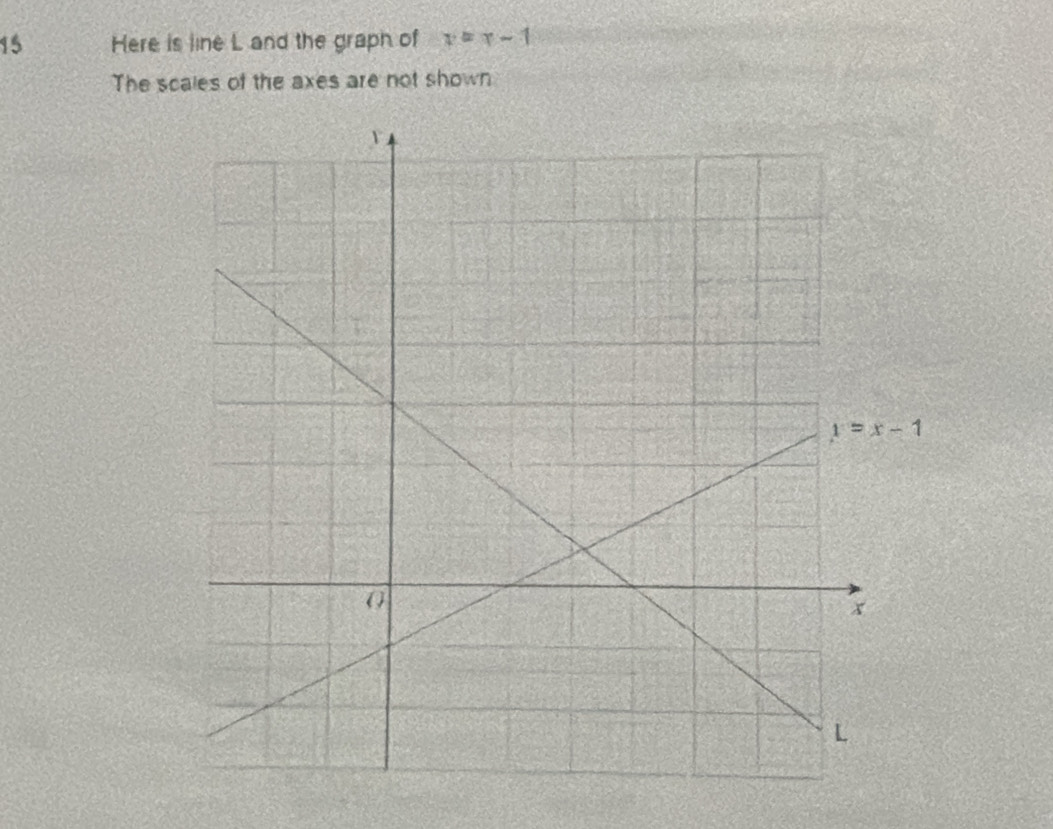 Here is line L and the graph of v=r-1
The scales of the axes are not shown