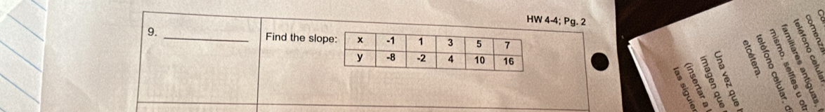 HW 4-4; Pg. 2 
9. _Find the slop
8 a
25 °