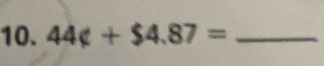 44c+$4.87= _