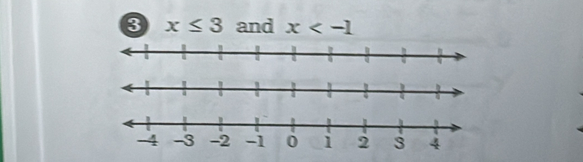 ③ x≤ 3 and x