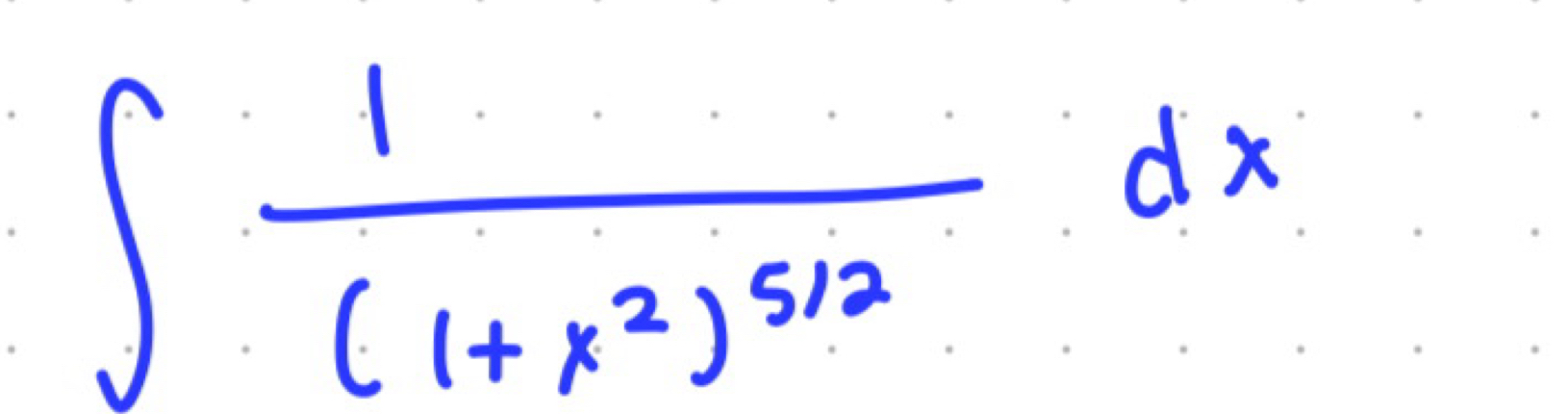 ∈t frac 1(1+x^2)^5/2dx