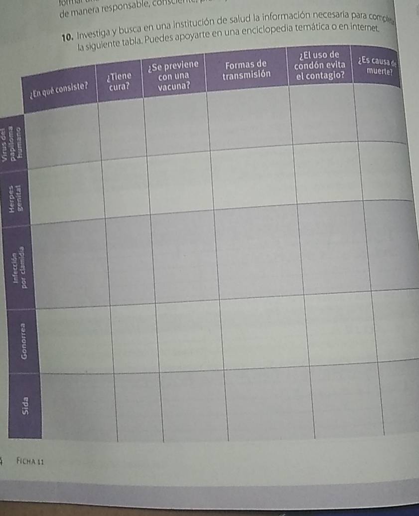 de manera responsable, consciente 
a y busca en una institución de salud la información necesaría para comple 
na enciclopedia temática o en internet. 
e 
a
5 a 
a 
Ficha 11