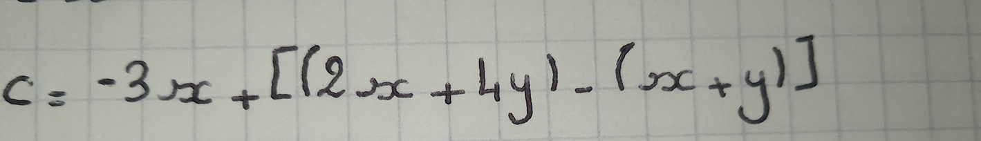 c=-3x+[(2x+4y)-(x+y)]