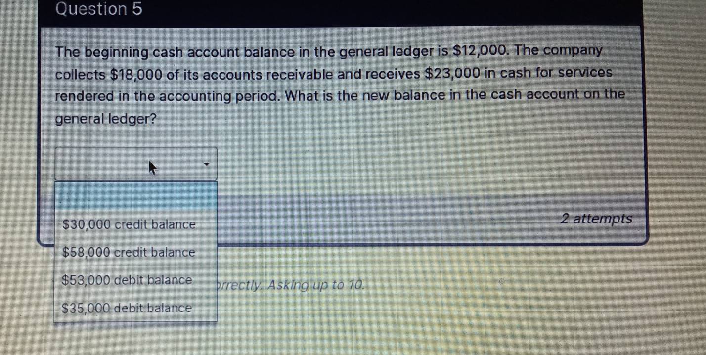 Solved: The beginning cash account balance in the general ledger is ...