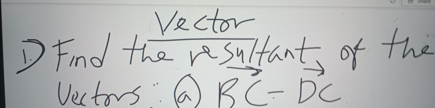 Solved: Vector D Find the resultant of the Vectors: a vector BC-vector ...
