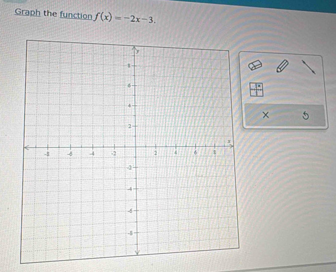 Graph the function f(x)=-2x-3. 
×