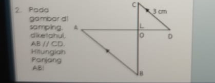 Pada 
gambar d! 
samping. 
diketahul,
AB // CD. 
Hitungiah 
Panjang
AB|