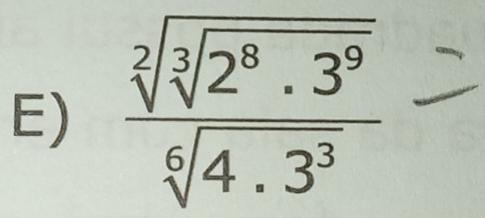 frac sqrt[2](sqrt [3]2^8.3^9)sqrt[6](4.3^3)