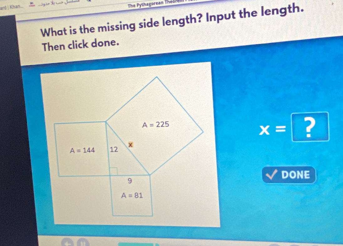 Solved: ard | Khan... The Pythagorean Theorel What is the missing side ...
