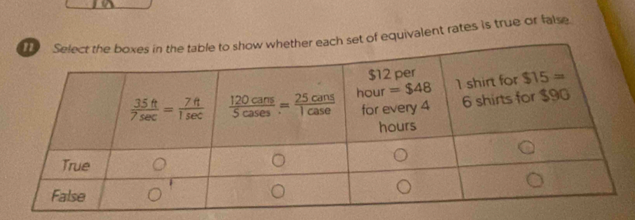 set of equivalent rates is true or false