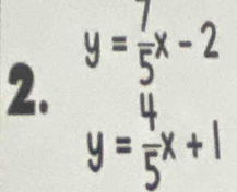 y= 7/5 x-2
2.
y=3x+1