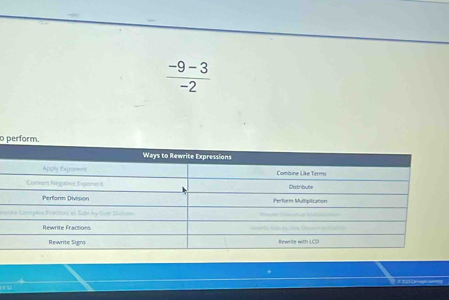  (-9-3)/-2 
o perform. 
a 
* O 2023 Carnungie Lis ) 
)E 2