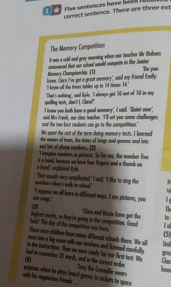 Solved: 1★ Five sentences have been rel correct sentence. There are ...