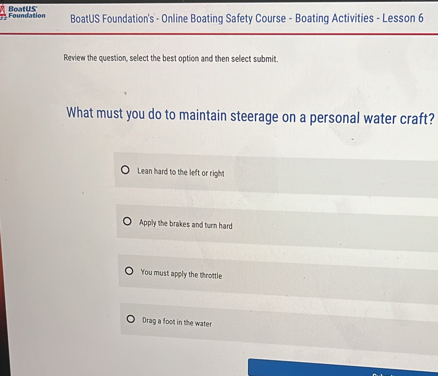 Solved: BoatUS' Foundation BoatUS Foundation's - Online Boating Safety ...