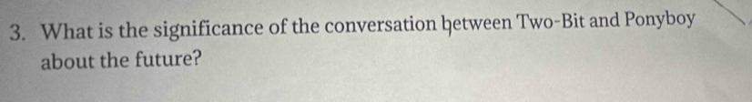 What is the significance of the conversation between Two-Bit and Ponyboy 
about the future?