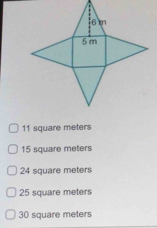 11 square meters
15 square meters
24 square meters
25 square meters
30 square meters