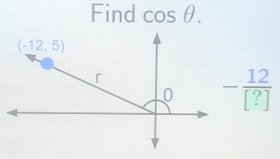 Find cos θ .
- 12/[?] 