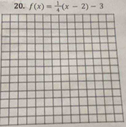 f(x)= 1/4 (x-2)-3