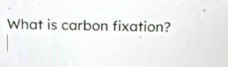 What is carbon fixation?