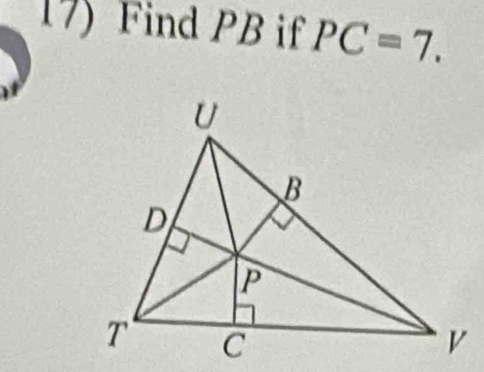 Find PB if PC=7.