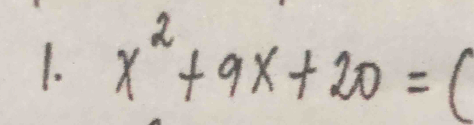 x^2+9x+20=(