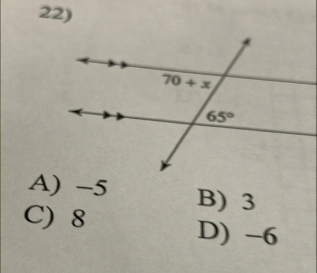 A) -5
B) 3
C) 8
D) -6