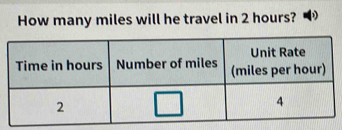 How many miles will he travel in 2 hours? 1