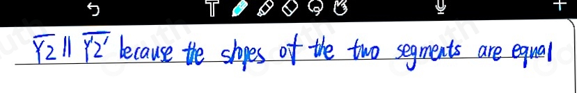 5
overline YZparallel overline YZ' because the shopes of the two segments are equal