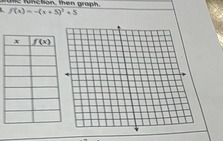 ffunc function, then graph.
f(x)=-(x+5)^2+5