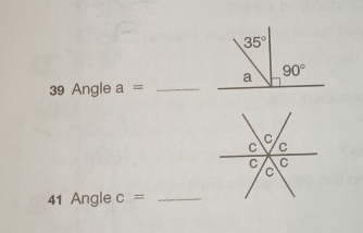 Angle a= _
41 Angle c= _